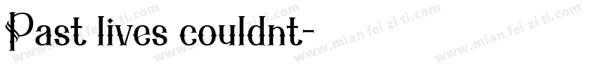 Past lives couldnt字体转换